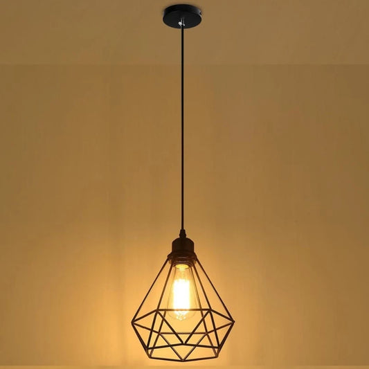 Retro Style Metal Geometric Hanging Light
