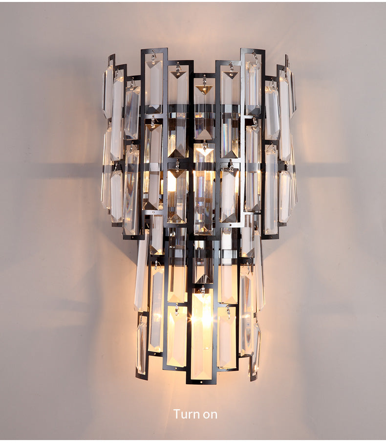 Modern Black Crystal Walllight