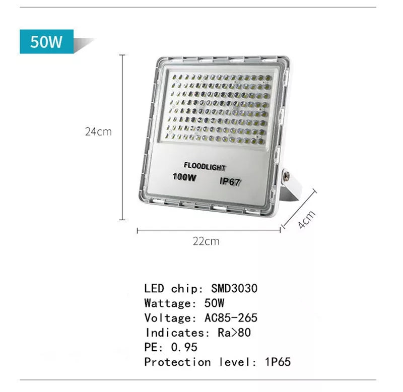 Led 100W Flood Light Unbreakable Waterproof IP65