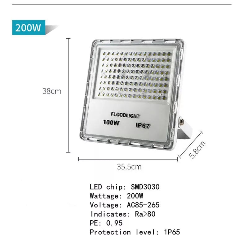 Led 100W Flood Light Unbreakable Waterproof IP65