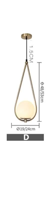 Golden Brass Globe Oval Hanging Light