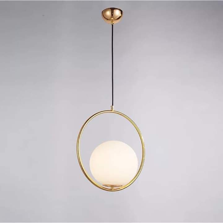 Golden Hanging Round Globe Hanging Light