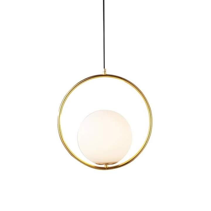 Golden Hanging Round Globe Hanging Light