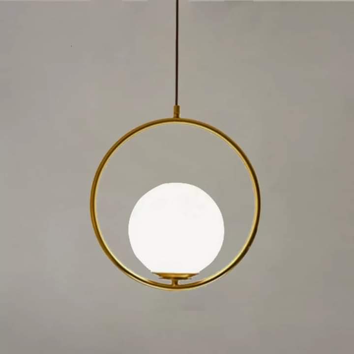 Golden Hanging Round Globe Hanging Light