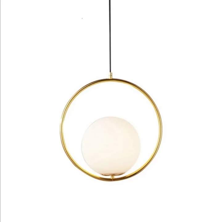 Golden Hanging Round Globe Hanging Light