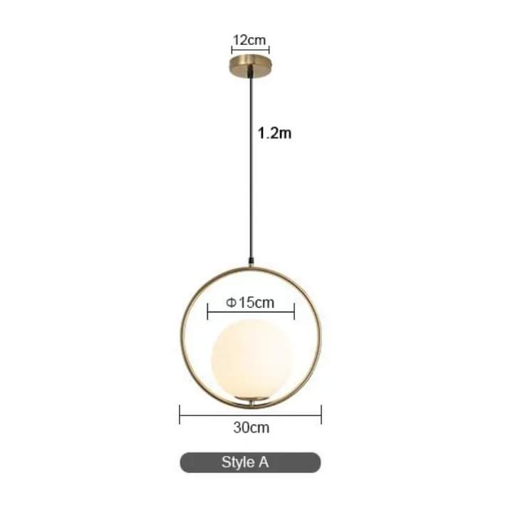 Golden Hanging Round Globe Hanging Light