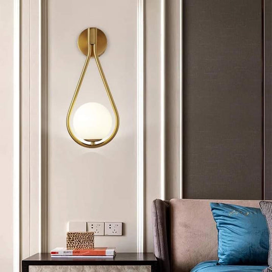 Golden Brass Globe Round Wallight