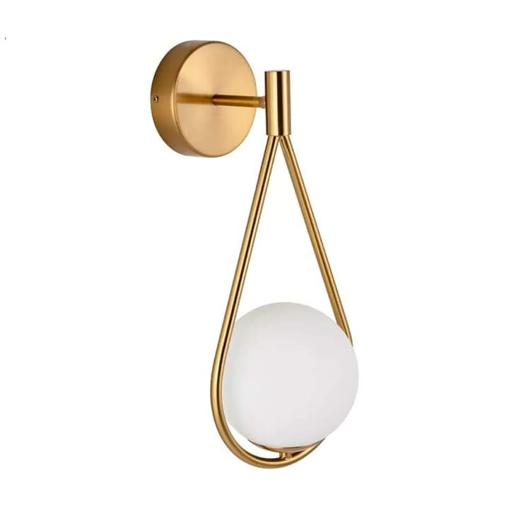 Golden Brass Globe Round Wallight