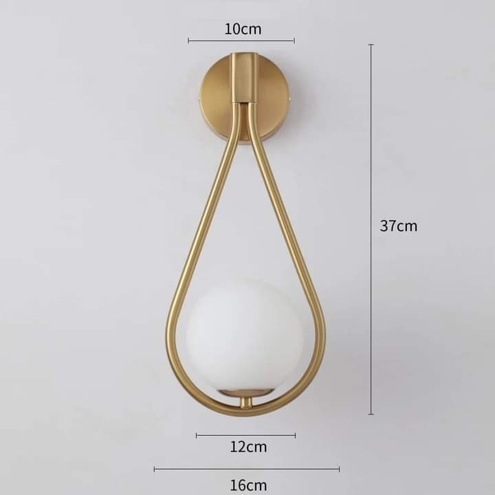 Golden Brass Globe Round Wallight