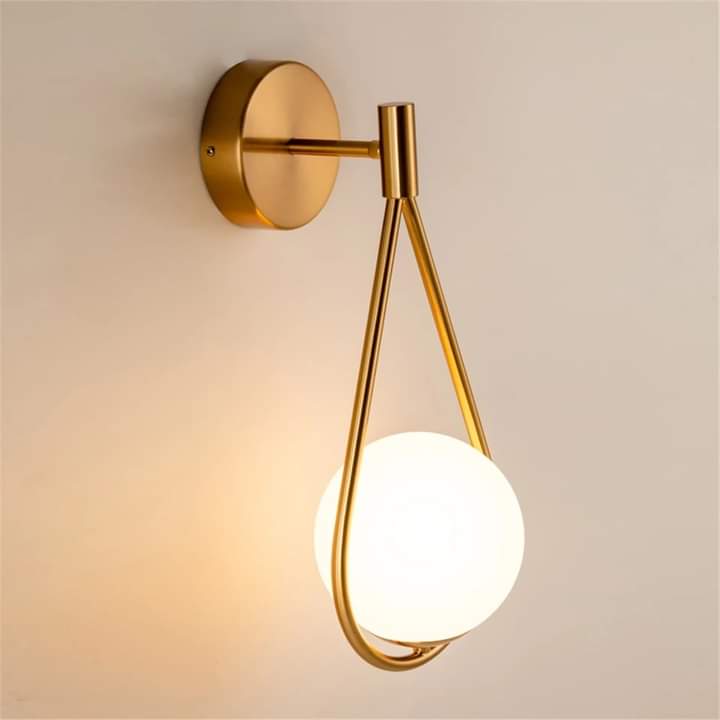 Golden Brass Globe Round Wallight