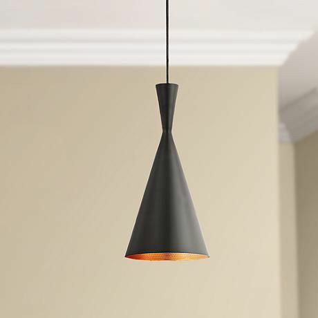 Black Torch Single Hanging Light