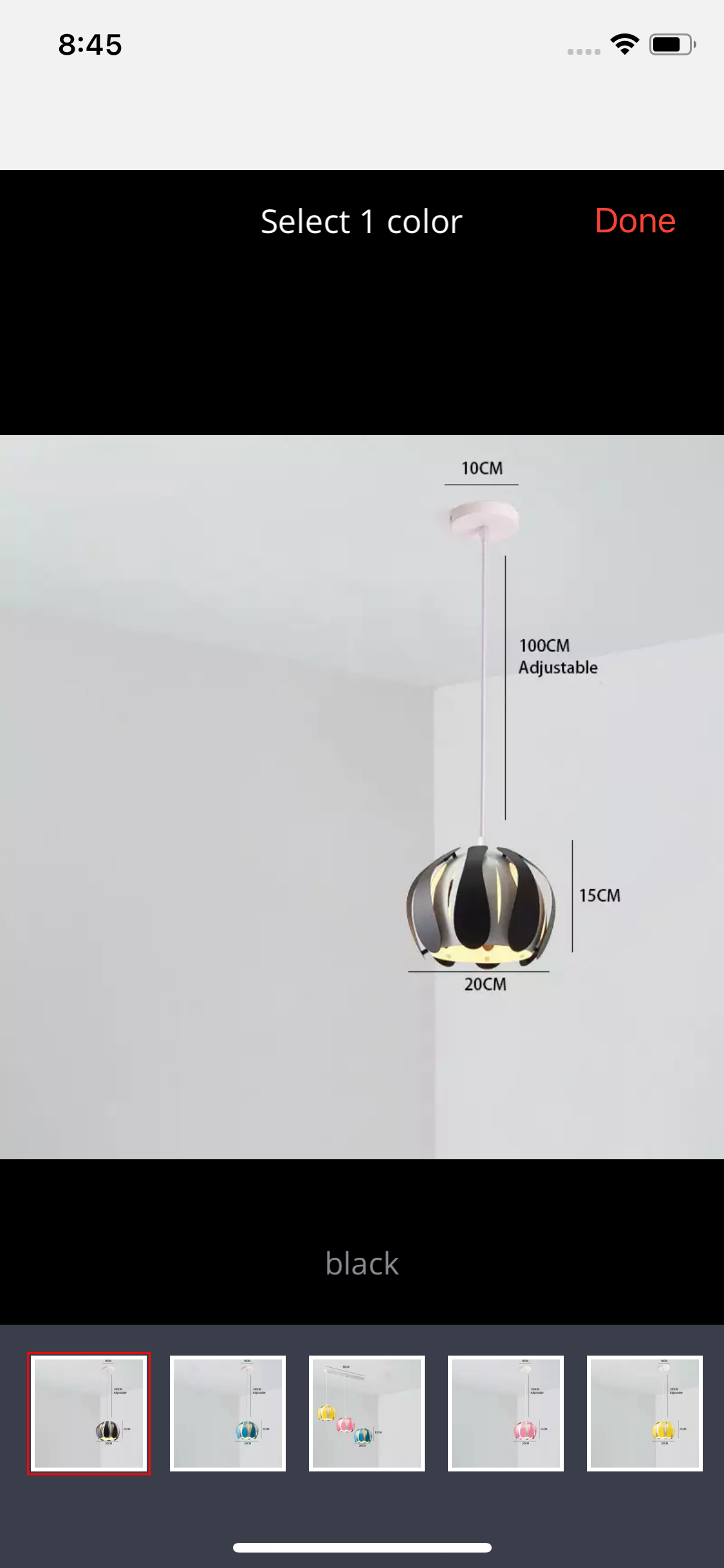 Black & White Nordic Hanging Light Single