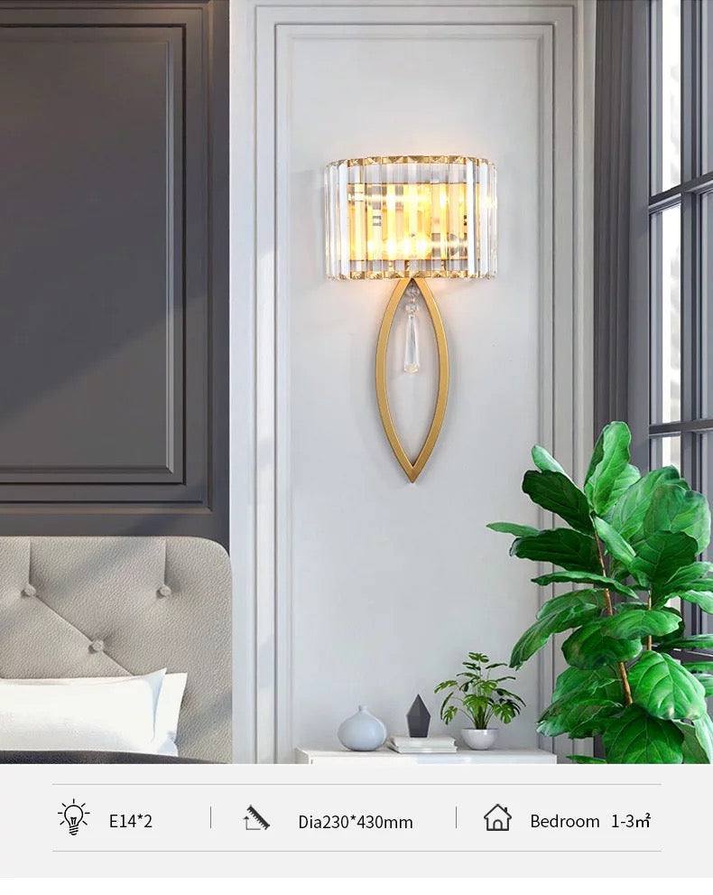 Crystal Golden Modern Walllight