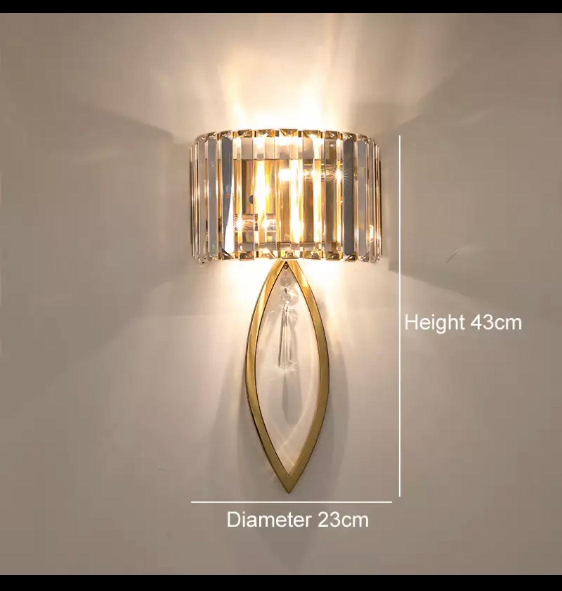 Crystal Golden Modern Walllight