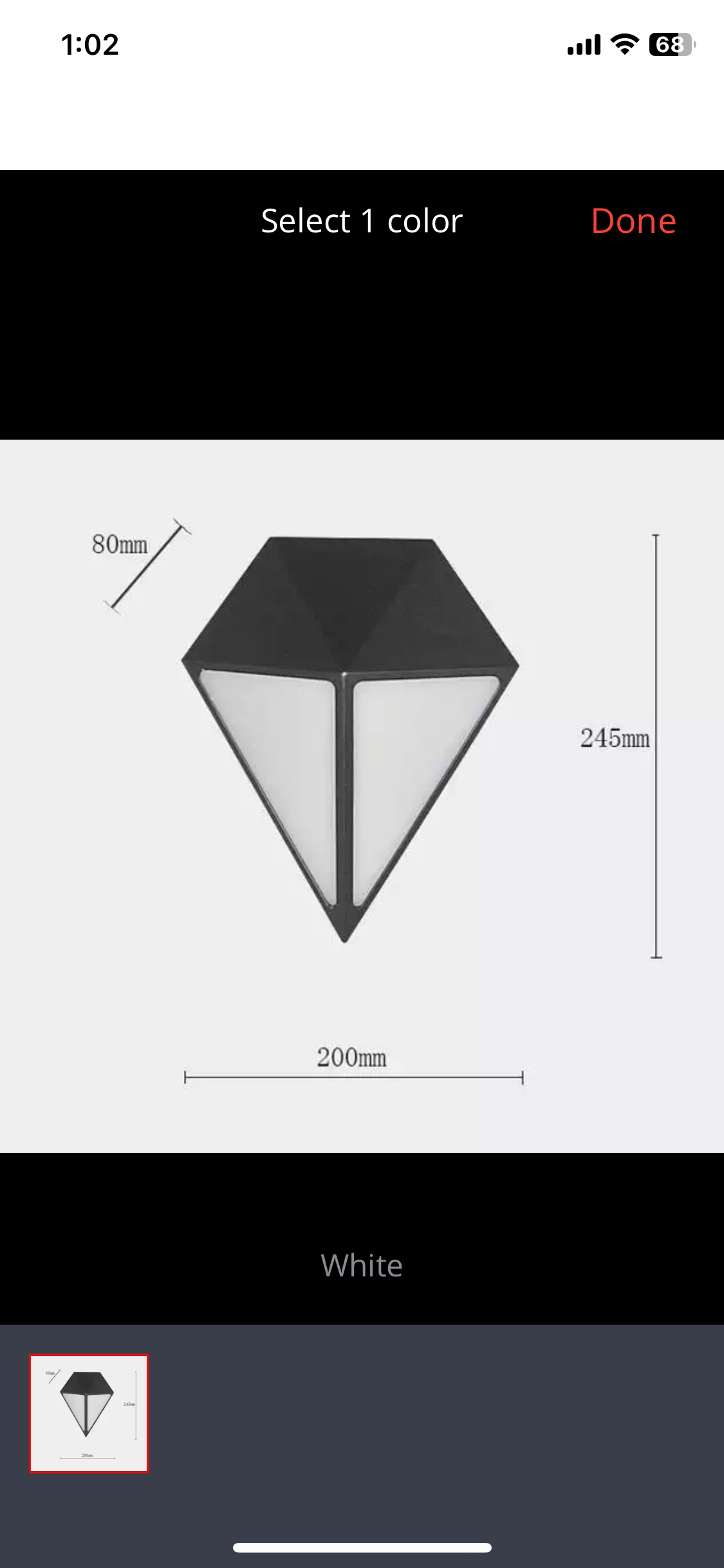 Triangular Black Outdoor Wall Light