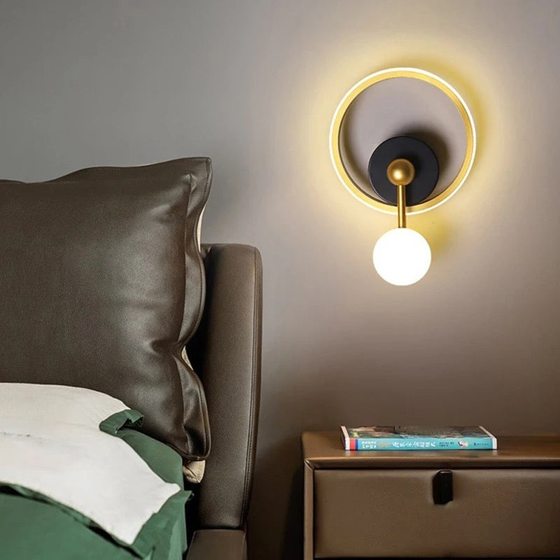 Black Round Modern Led Walllight