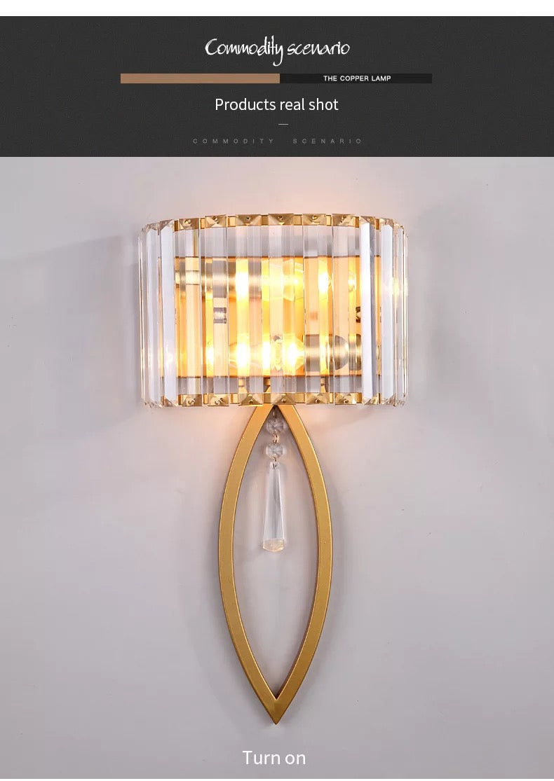 Crystal Golden Modern Walllight