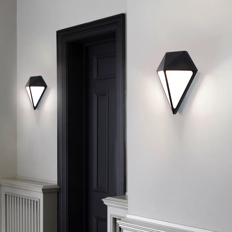 Triangular Black Outdoor Wall Light