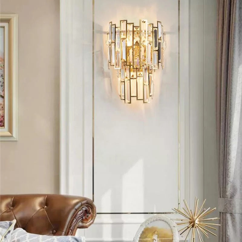 Crystal Brass Modern Wall Light