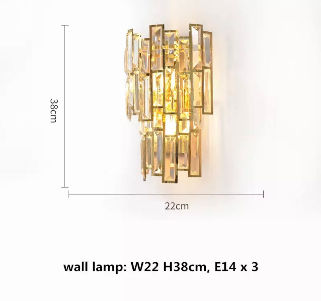 Crystal Brass Modern Wall Light