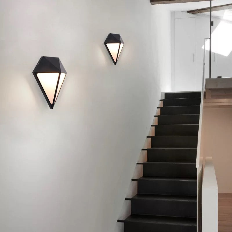 Triangular Black Outdoor Wall Light