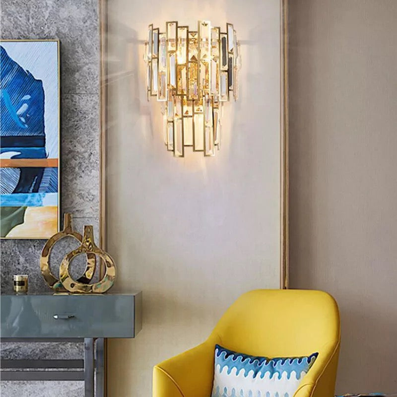 Crystal Brass Modern Wall Light