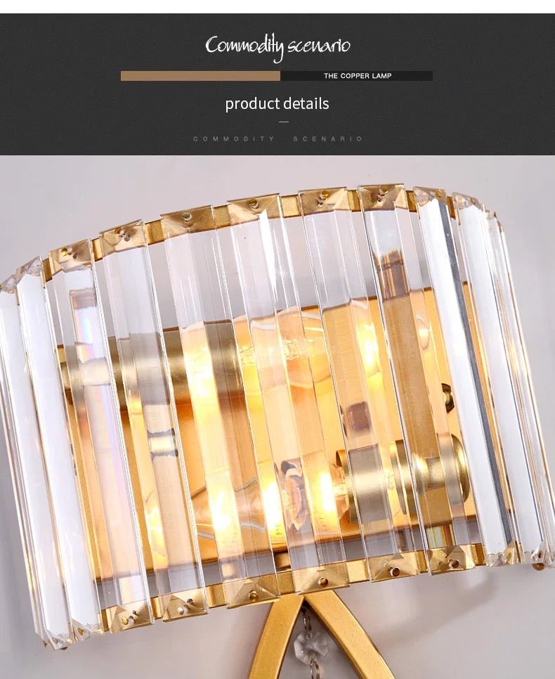 Crystal Golden Modern Walllight