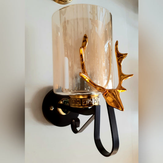 Deer Scripture Golden Walllight